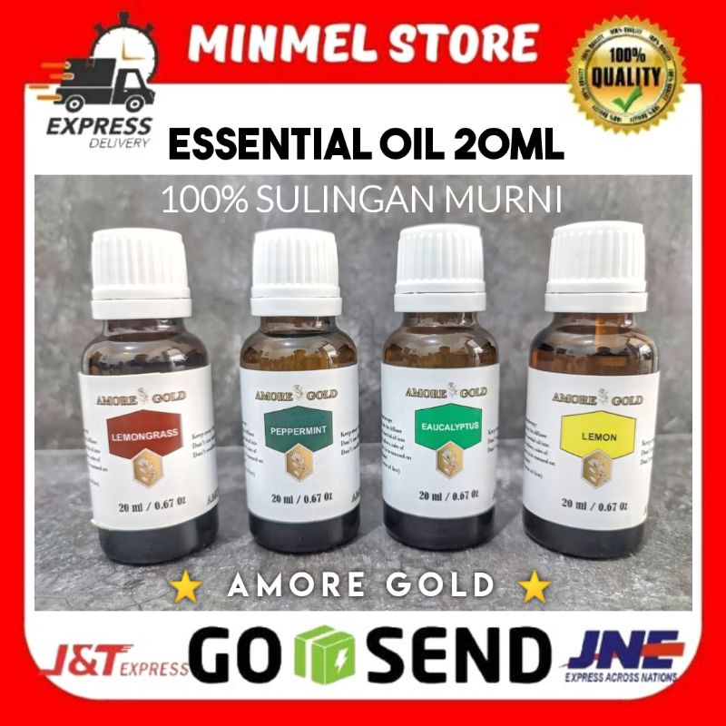 ESSENTIAL OIL 20ML AROMATHERAPY MURNI 100% PURE MINYAK ATSIRI EUCALYPTUS PEPPERMINT PREMIUM AMORE