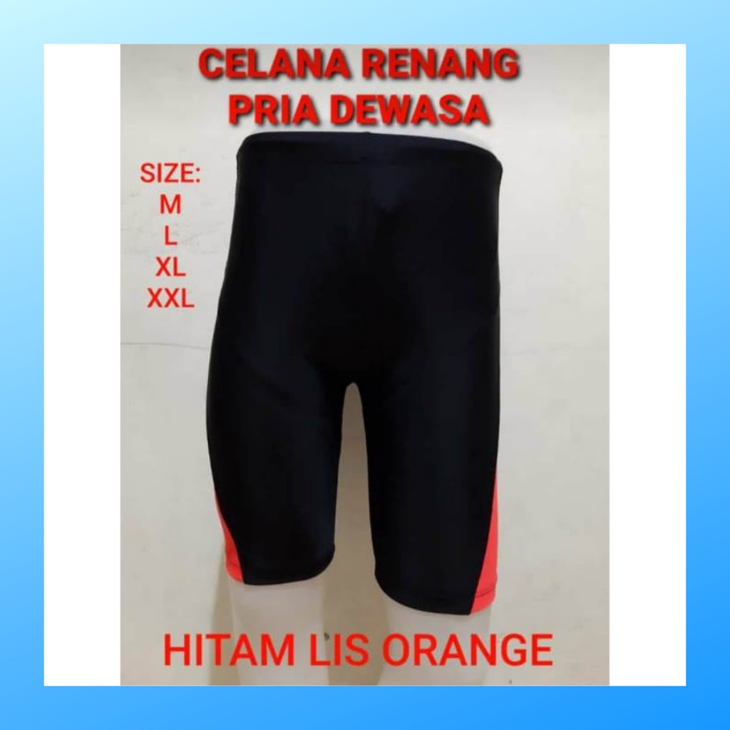 Celana renang pria manset pendek futsal outfit short pants wanita sepak bola dewasa kostum legging strech pakaian olahraga surfing apparel diving menset sport casual sepeda compression suit base layer voli hitam orange