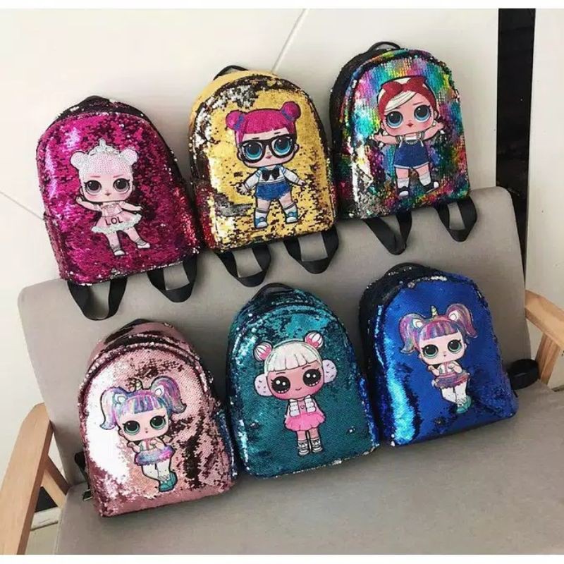 Tas anak LOL usap sequin import