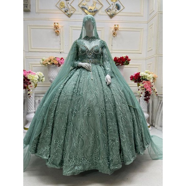 TERLARIS GAUN BARBY WEDDING CANTIK /GAUN MURAH/GAUN WEDDING MODEREN /BAJU PENGANTIN BARUub