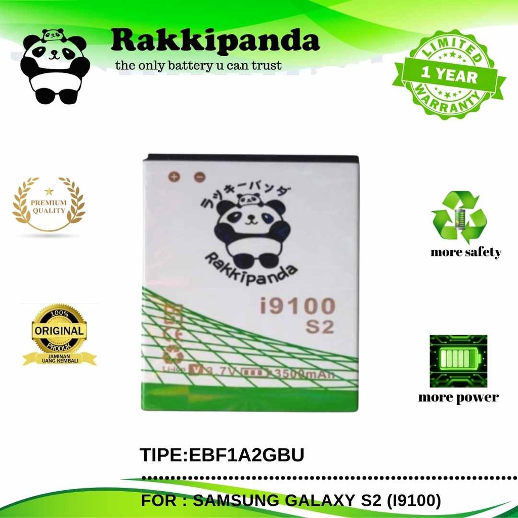 (R/K)- RakkiPanda - EBF1A2GBU Samsung S2 I9100 Batre Batrai Baterai