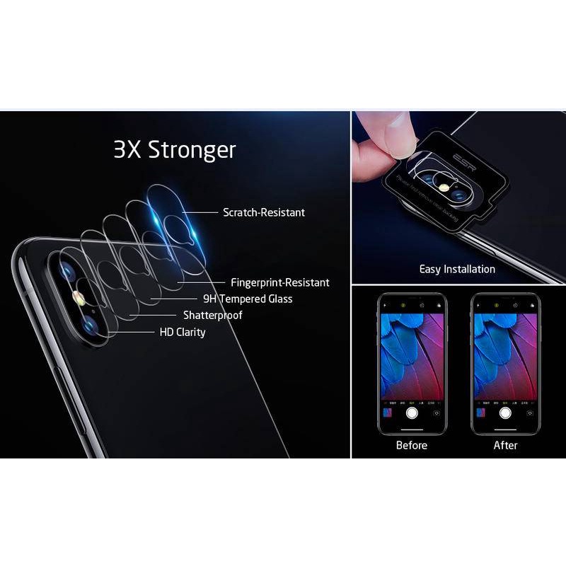 2pcs / Lot Tempered Glass Pelindung Lensa Kamera Belakang Iphone 6 6s 7 8 Plus X Xs Max Xr