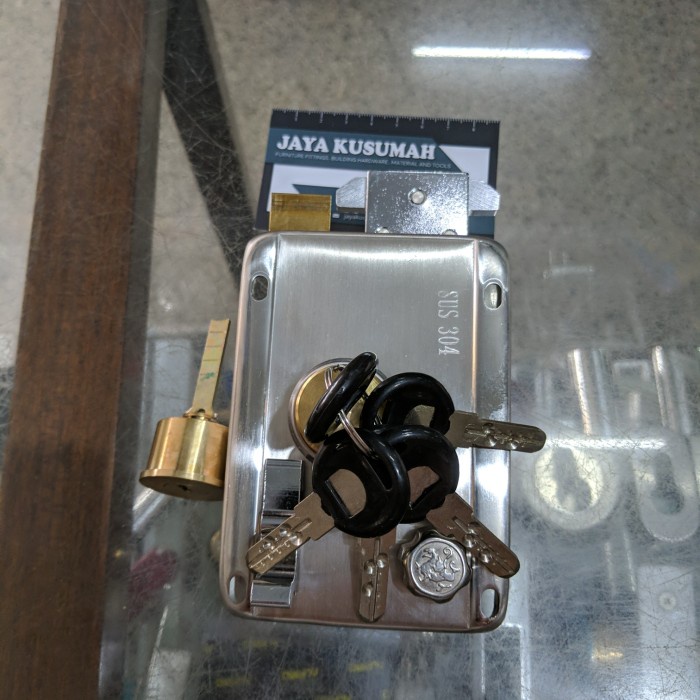 Kunci Pintu - Kunci Pintu Otomatis Stainles Rimlock Mekar Gerbang Besi Geser Sliding