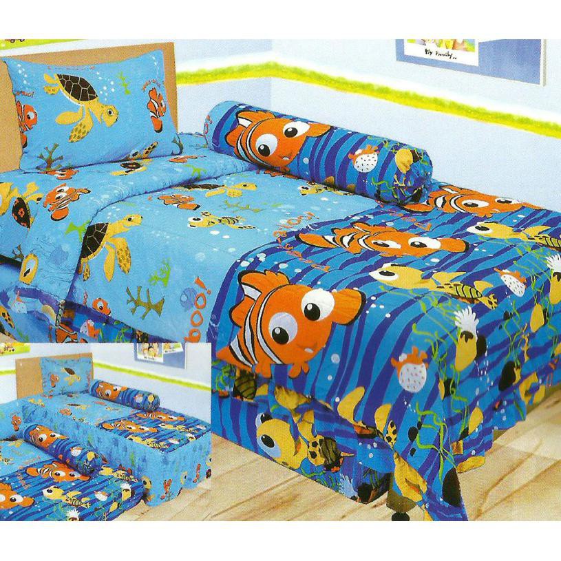 SPREI LADY ROSE NEMO SINGLE  NO.3, NO.4 SEPRAI IKAN BADUT PENYU RUMPUT LAUT BIRU
