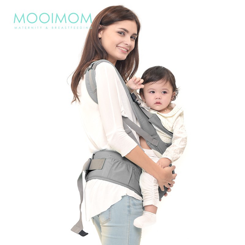 MOOIMOM Lightweight Hipseat Carrier Gendongan Bayi - Grey