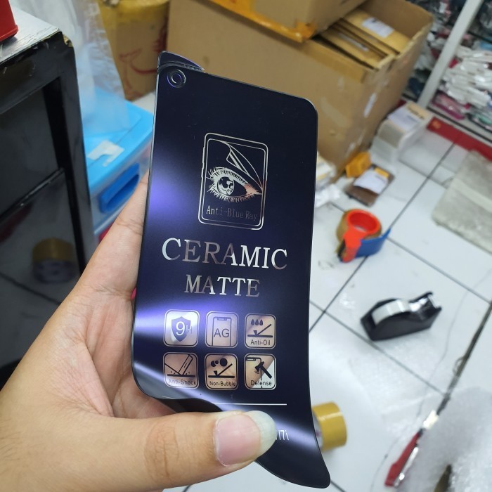 Tempered Glass For IP X XS 11 PRO XR 11 6.1 XS MAX 11 PRO MAX Ceramic Matte Blue Ray Screen Anti Radiasi Full Cover