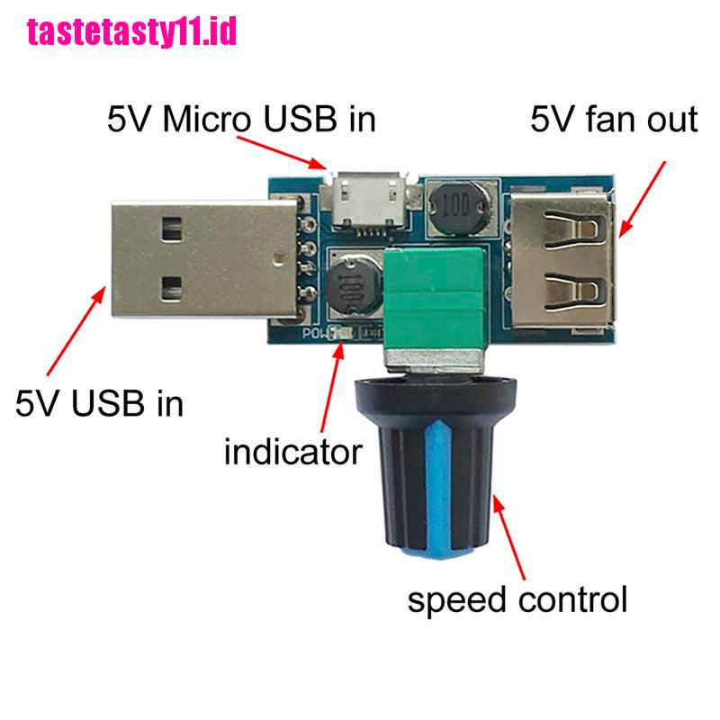 (TTID) Controller Kecepatan Kipas Angin USB DC 4V-12V 5W