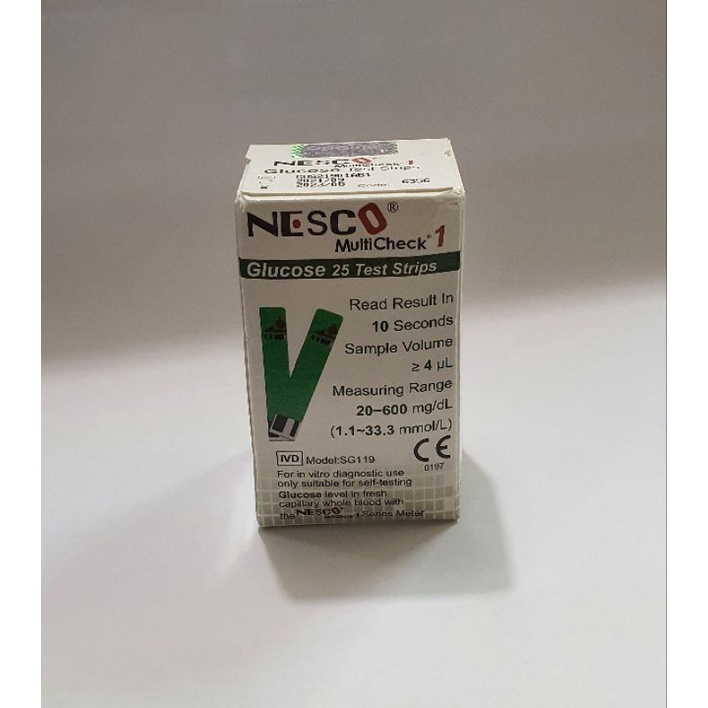 Strip Nesco gula isi 25pc nesco glucose/refill strip gula nesco/strip kolestrol nesco/strip asam urat nesco