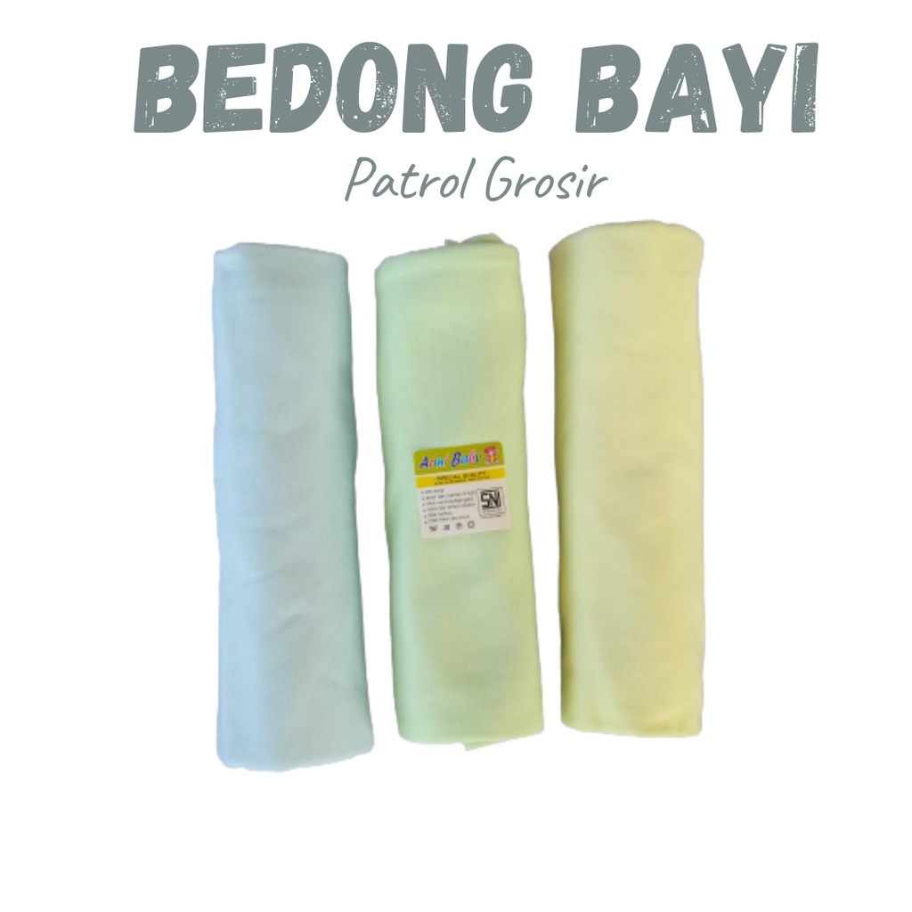 Bedong Bayi Polos 120x100 cm Isi 3 PCS SNI