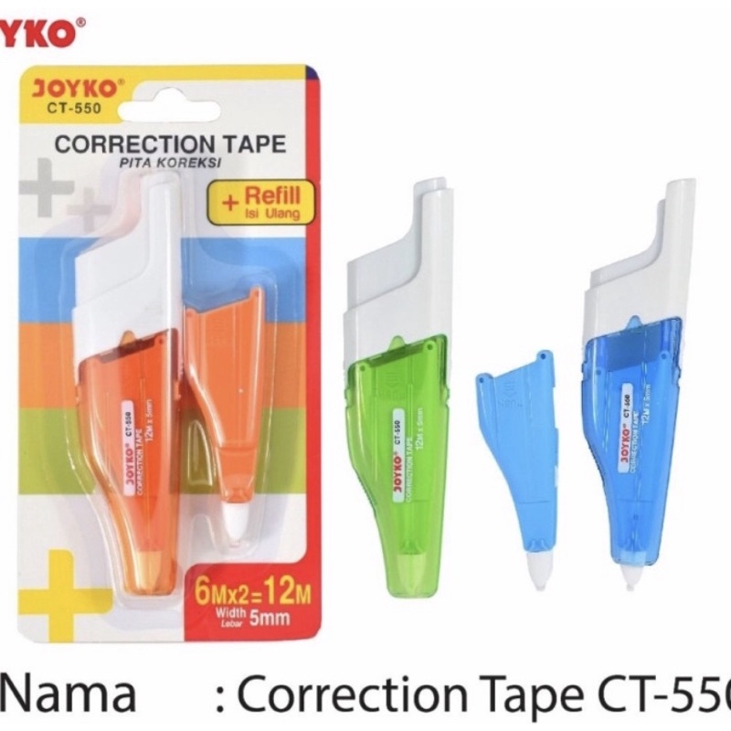 

Correction Tape / Tip Eks Kertas + Refill Joyko CT 550