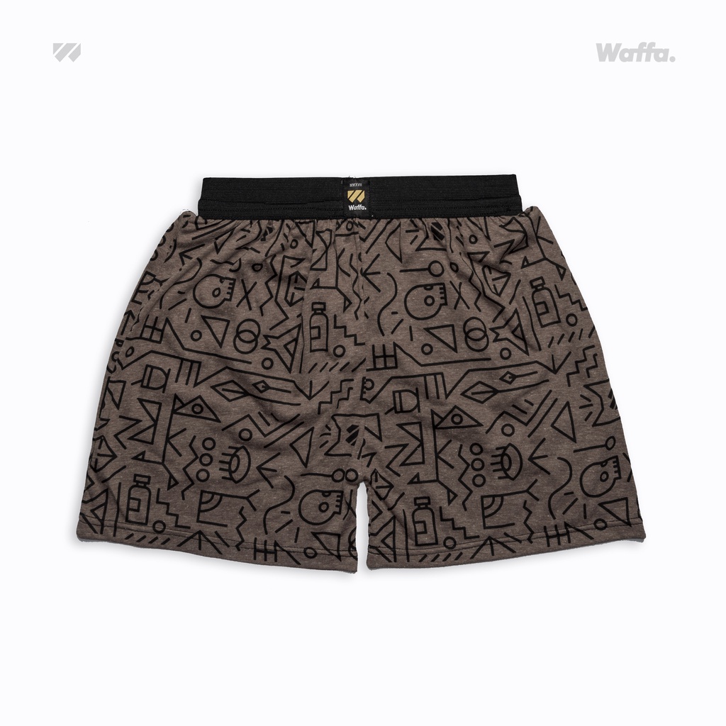 Celana Dalam Boxer Katun Waffa Sablon Motif Aztec Pattern