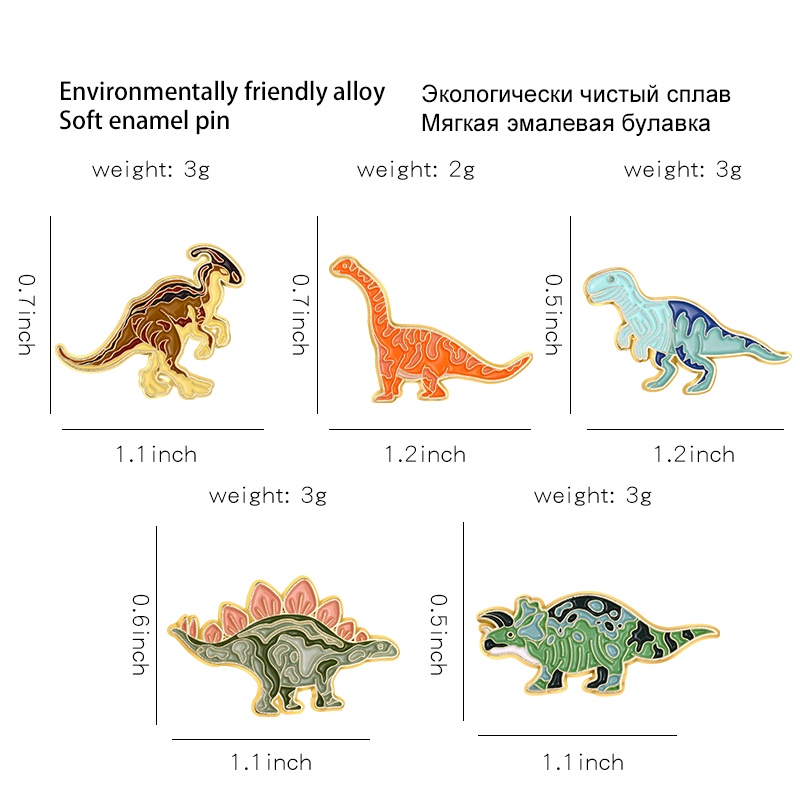 Bros Pin Bentuk Dinosaurus Jurassic Untuk Aksesoris Pakaian