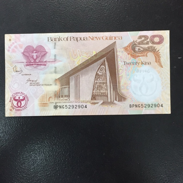 UANG ASING PAPUA NEW GUINEA PC 20 KINA TAHUN 2008