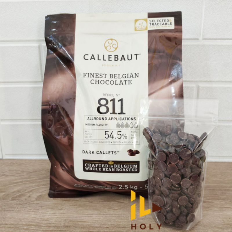 

Callebaut 811 Dark Chocolate Couverture 54,5% Repack 100gr & 250gr