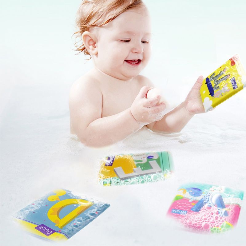 Mainan Edukasi Bayi Flash Card Kartu Pintar Alphabet Mainan Mandi Anak Bath Book Soft Cards TEYTOY Baby Toys Infant Bath Toy, ABC Alphabet Cards Waterproof Early Learning Educational Toy Buku Bantal Mainan Mandi Anti Air Kado Ultah Ulang Tahun Anak