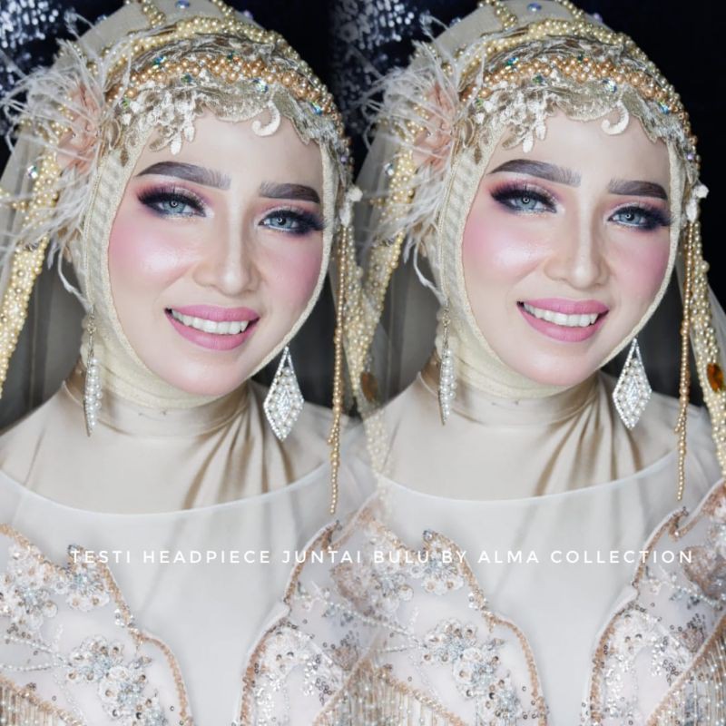 headpiece juntai bulu murah