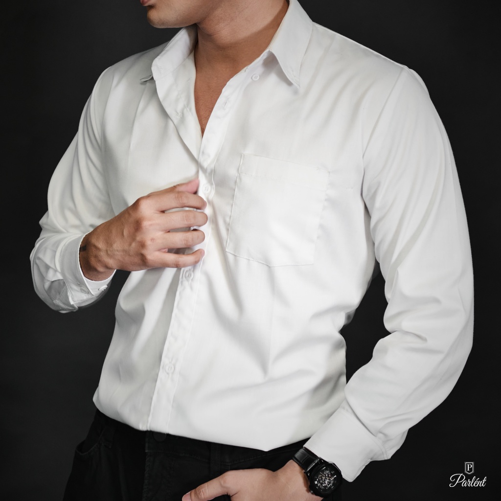 Kemeja Pria Lengan Panjang Parlent Icon Arthur White