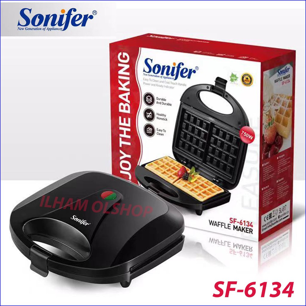 Sonifer Waffle Maker SF-6134 Nonstick Mesin Cetakan Pembuat Waffle Listrik