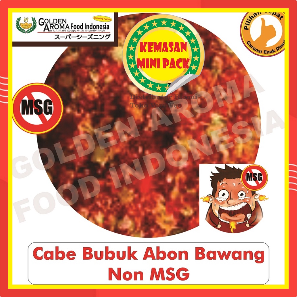 

Cabe Bubuk Abon Bawang/Bon Cabe Non MSG 50Gr Bubuk Cabe Abon Bawang/Bon Cabe Non MSG Makanan Bisa Kiloan Chilli Powder Super Pedas Aneka Bahan Instan Murah Enak Terbaik Kering Terjamin Halal Premium Sushi Bukan 100Gr 100 Gram Aida Jepang Antaka Thailand