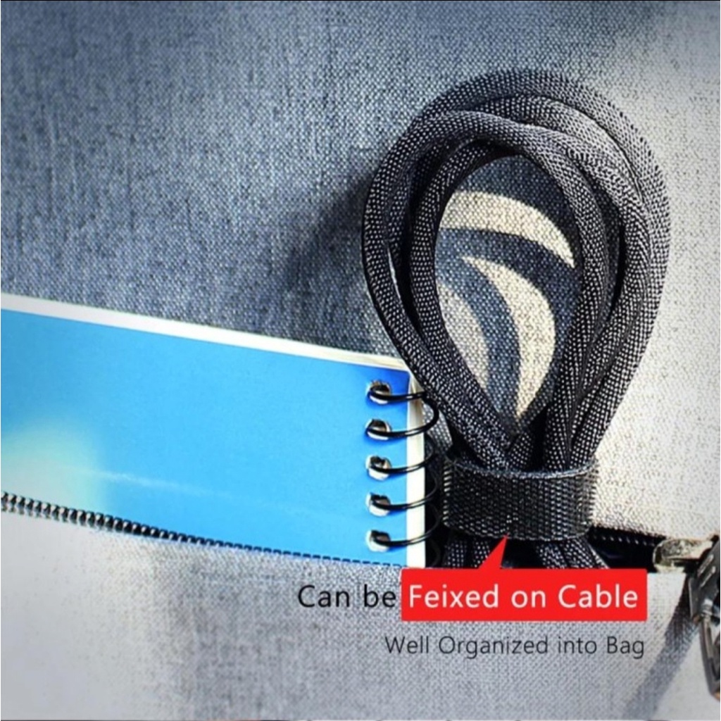 Velcro Tali Pengikat Kabel Organizer Nilon Klip Cable