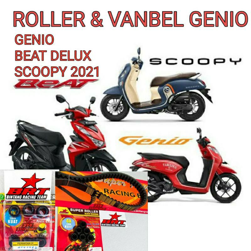 Vanbelt &amp; roller brt scoopy 2021 genio beat delux venbelt dan loler scoopy 2020 2021beat 2020 2021 V belt brt genio Roller brt beat Roller brt scoopy Roller brt beat deluxe Roller brt scoopy stylist Vanbelt brt racimg Roller racing brt Cod bayar ditempat