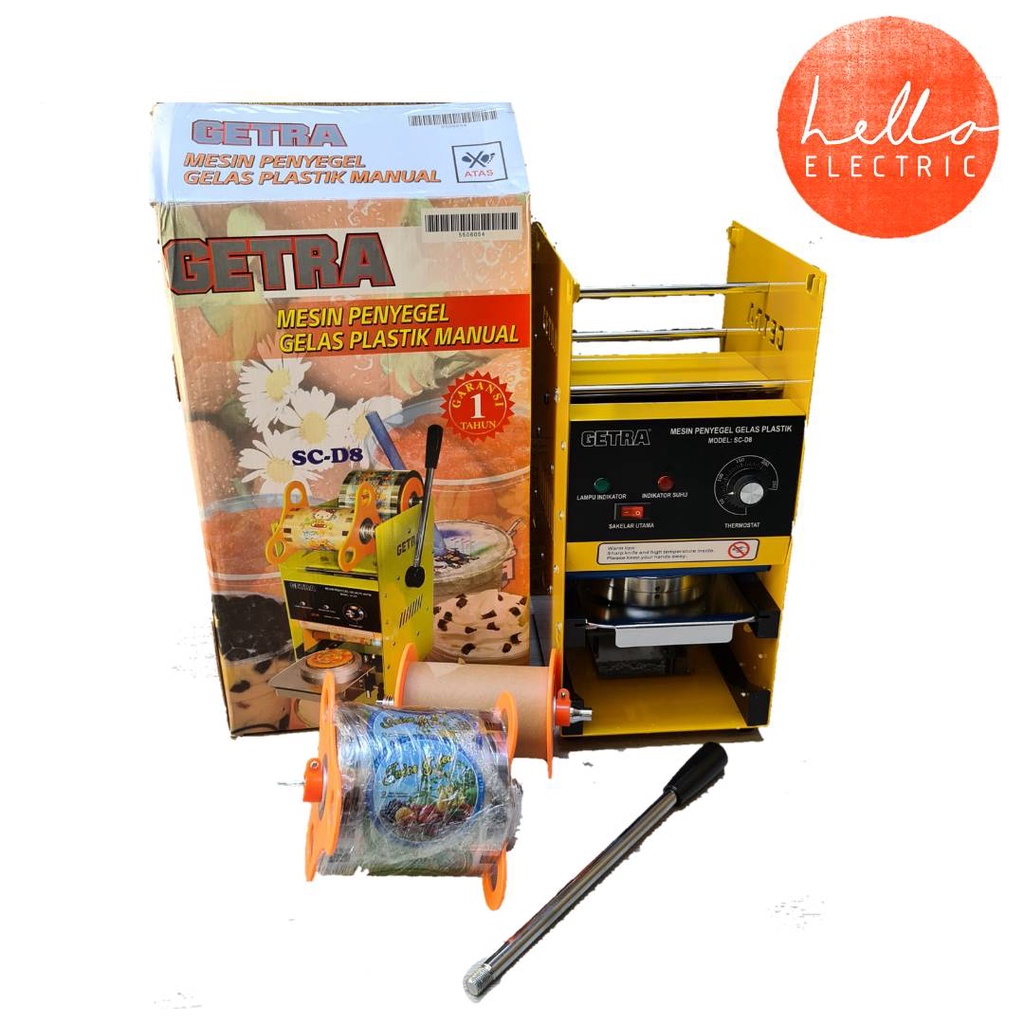 MESIN PENYEGEL TUTUP GELAS MINUMAN PLASTIK KOMERSIAL / CUP SEALER GETRA SC-D8 / PENYEGEL GELAS KOPI 
