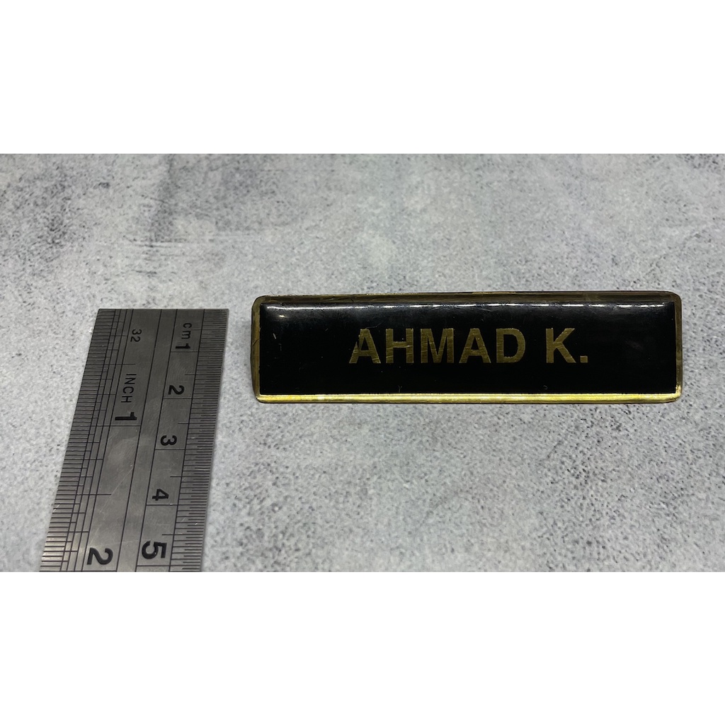 Papan Nama - Name Tag - ID Tag - Name Tag Gold Resin