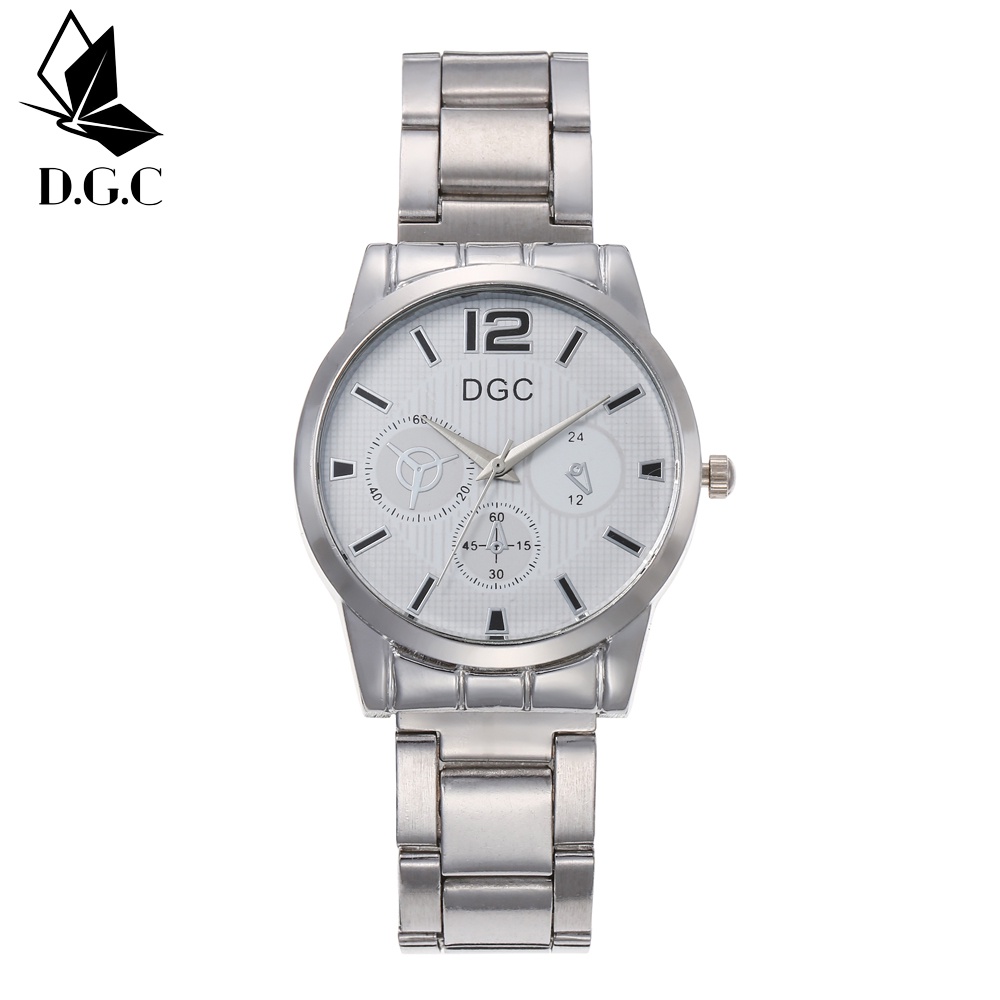 DGC Jam Tangan Bulat Fashion Wanita Jam Tangan Pasangan Kelas Atas Jam Tangan Tali Baja Pria couple C92