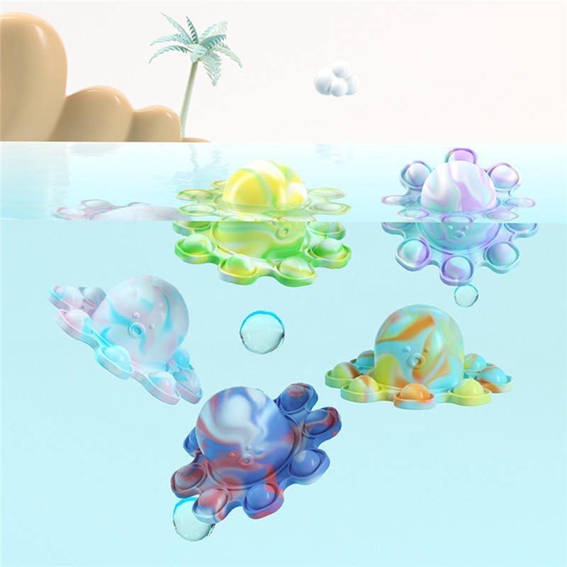 Laristerus79 Mainan gantungan POP IT GURITA octopus pop it bolak balik anti stres random warna