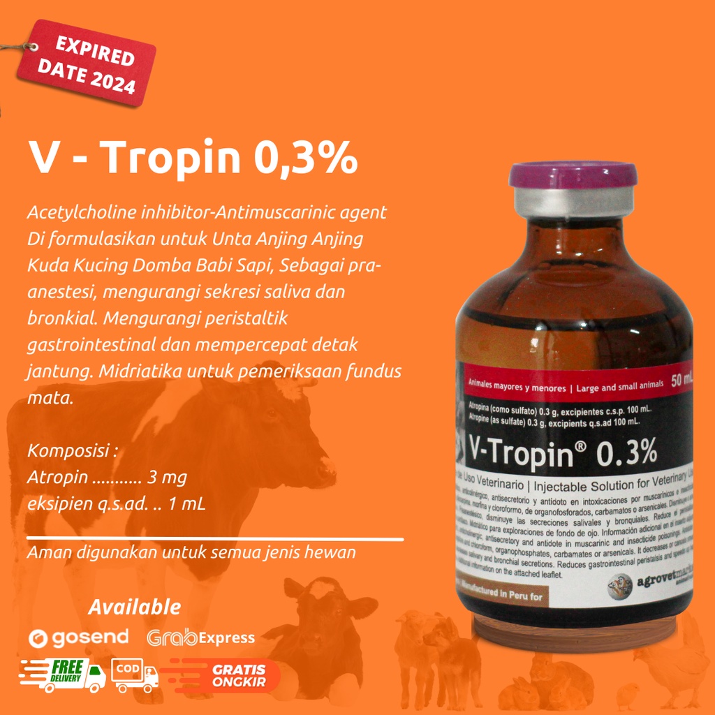 V-TROPIN® 0.3% (Atropin injeksi untuk hewan)
