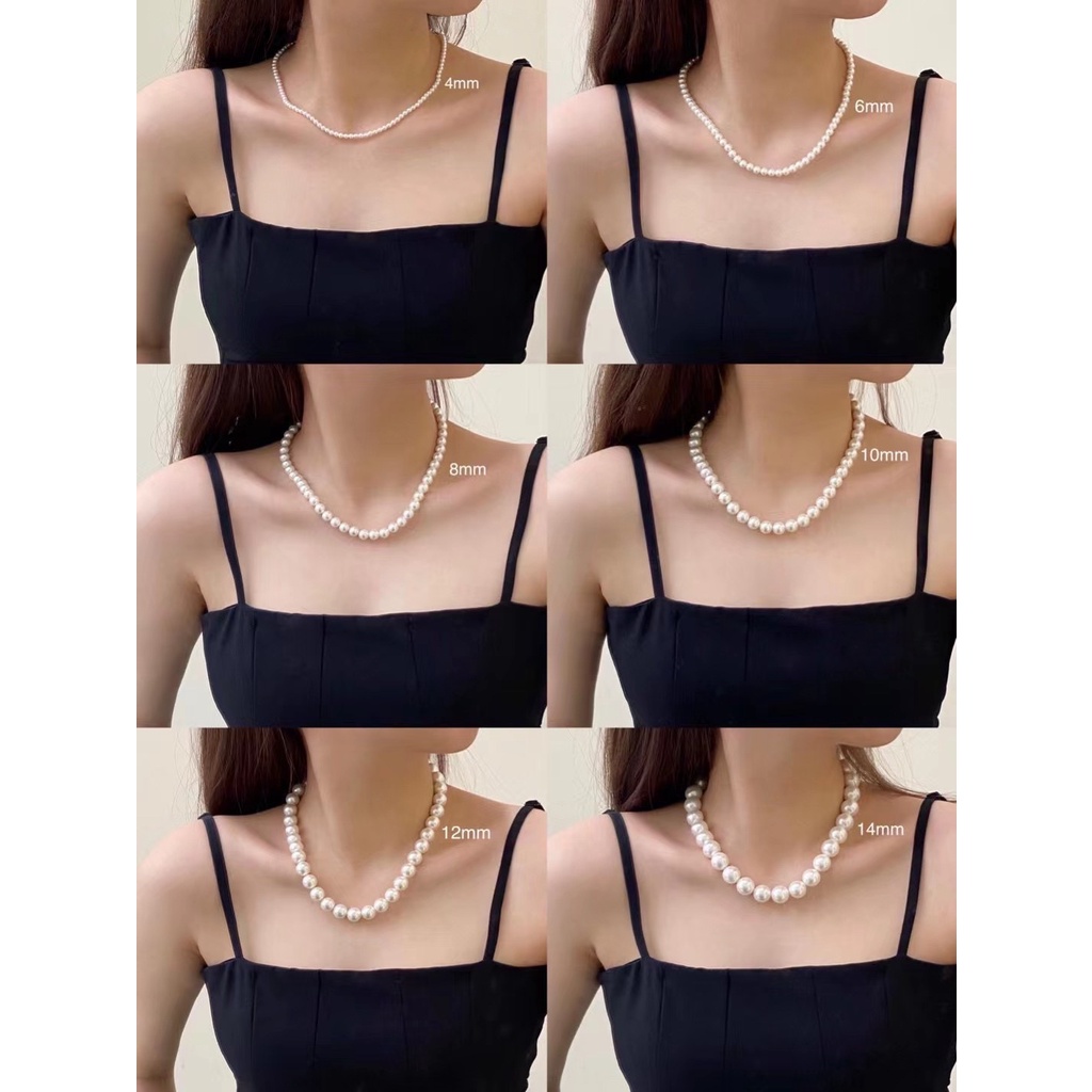 HIGH QUALITY PEARL NECKLACE FRENCH GIRLY SIMPLE CLAVICLE CHAIN SIMPLE KALUNG MUTIARA INS RETRO VINTAGE AKSESORIS WANITA FEMINIM PERHIASAN