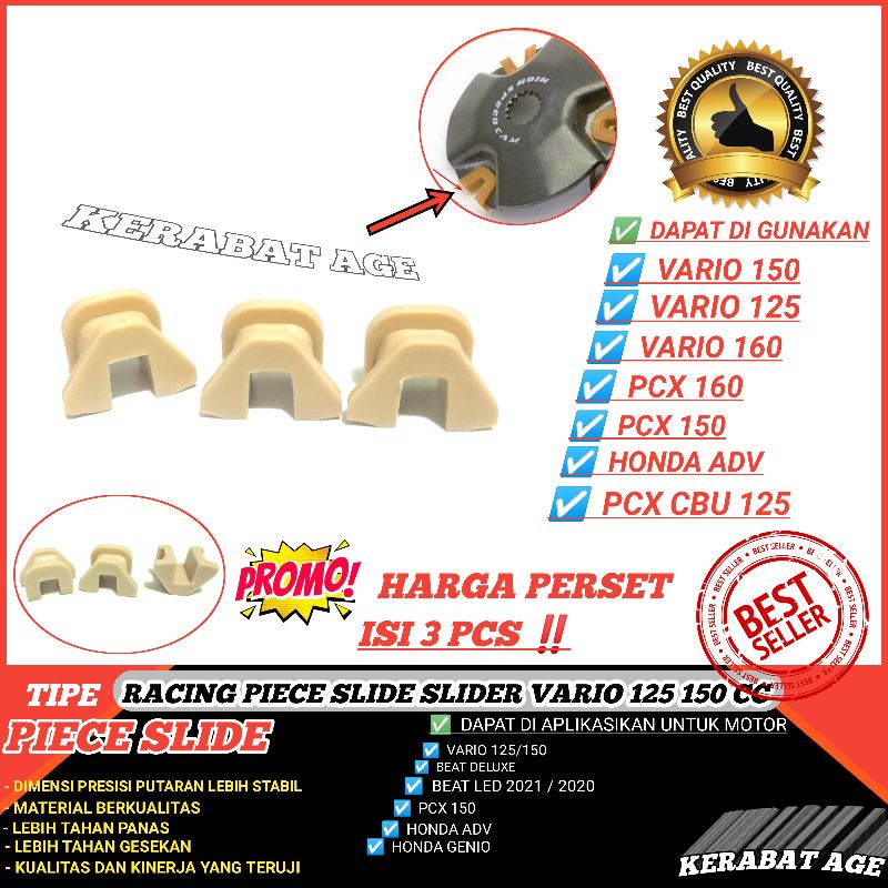 Slide piece Vario 150 125 PCX 150 160 Honda Adv Merk polos Awet bukan dr Pulley