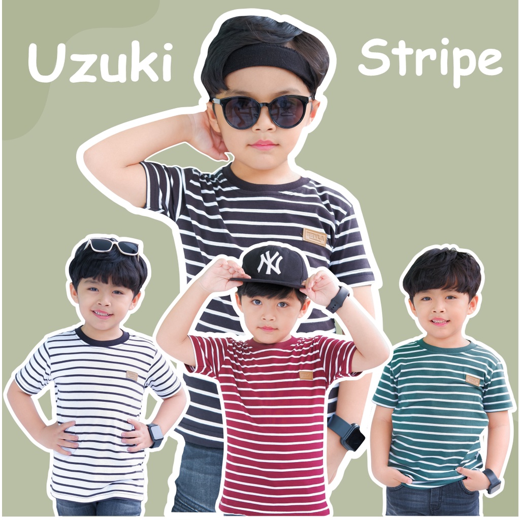 Kaos Stripe Salur Garis Anak Cowok Cewek Branded Unisex Original Premium Murah