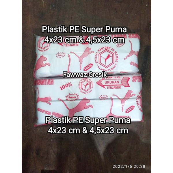 Plastik PE PUMA / Plastik Es Lilin / Plastik Es Mambo / Plastik Es Batu Panjang 4x15 5x15 4x20 5x20 6x15 7x15 8x15 9x17 8x35 9x33 Cm