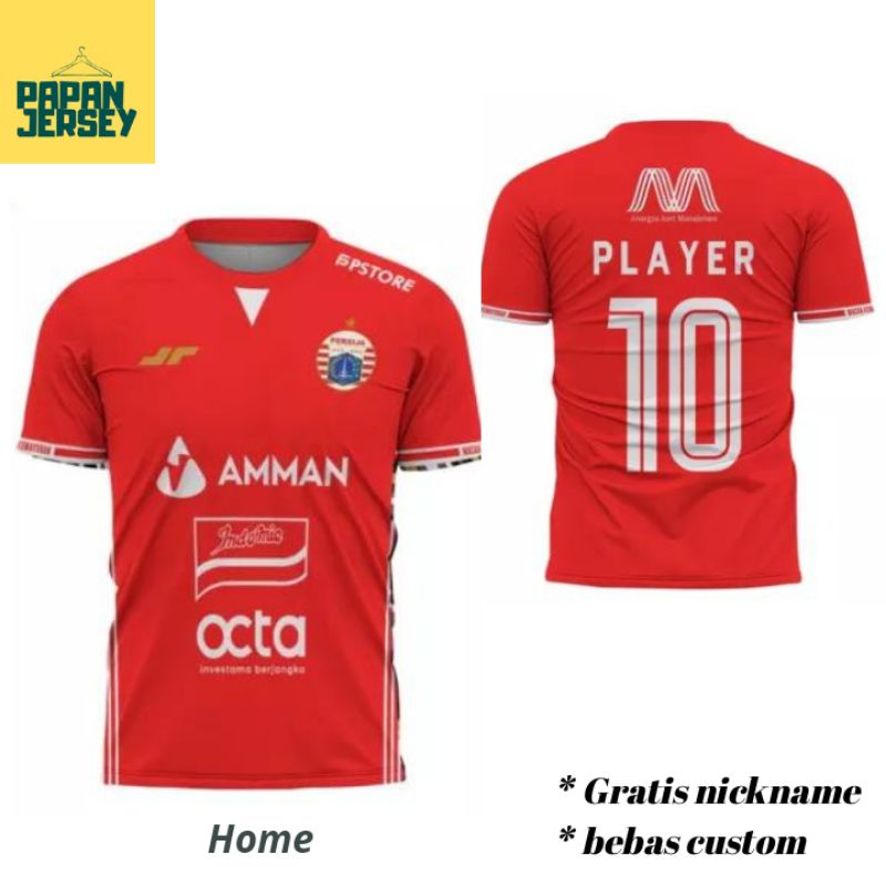JERSEY PERSIJA JAKARTA TERBARU 2022/2023 BRI LIGA 1 INDONESIA GRATIS NICKNAME. HOME/AWAY