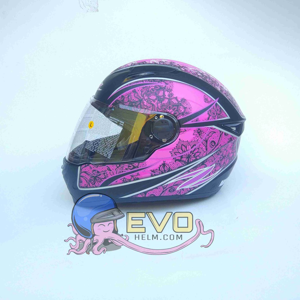 HELM ZEUS FULL FACE ZS-811 MATT BLACK AL 9 PURPLE - FREE SMOKE VISOR  ORIGINAL ( ONGKIR 2KG )