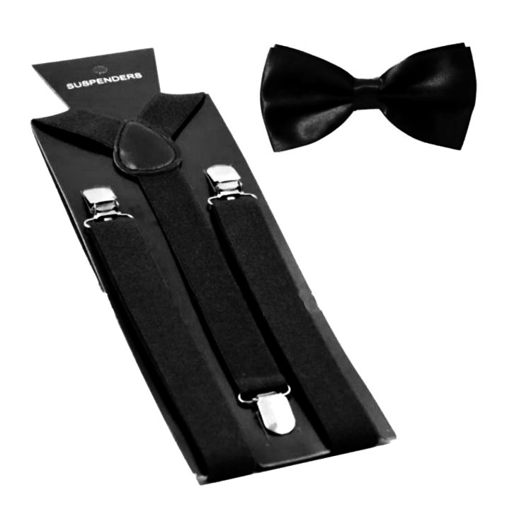 SUSPENDER TALI PINGGANG PRIA + DASI KUPU / SUSPENDER PRIA RAGAM WARNA / TALI SELEMPANG CELANA - C-2