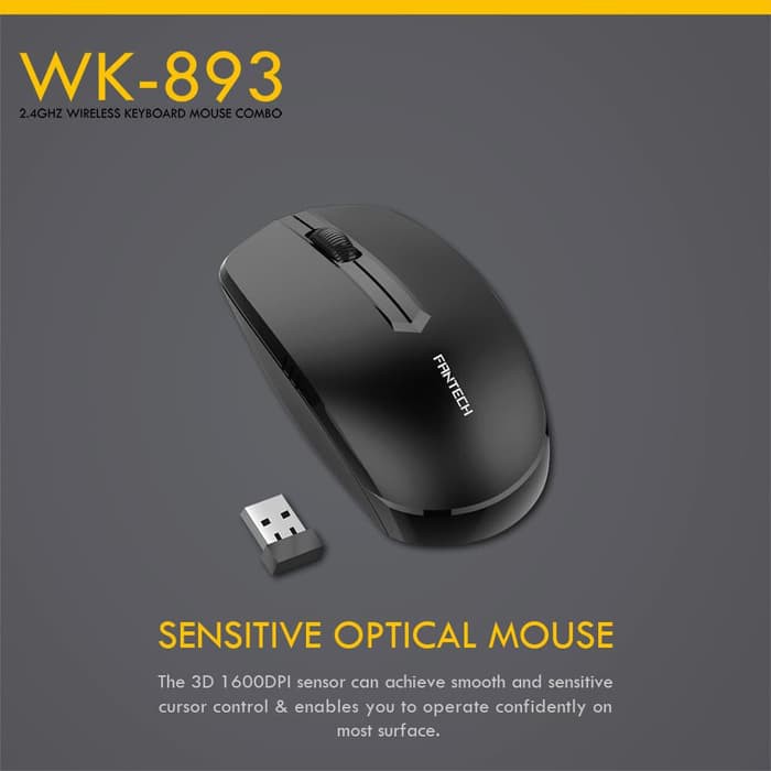 Fantech WK893 Keyboard Mouse Wireless Combo 2.4Ghz Silent Click