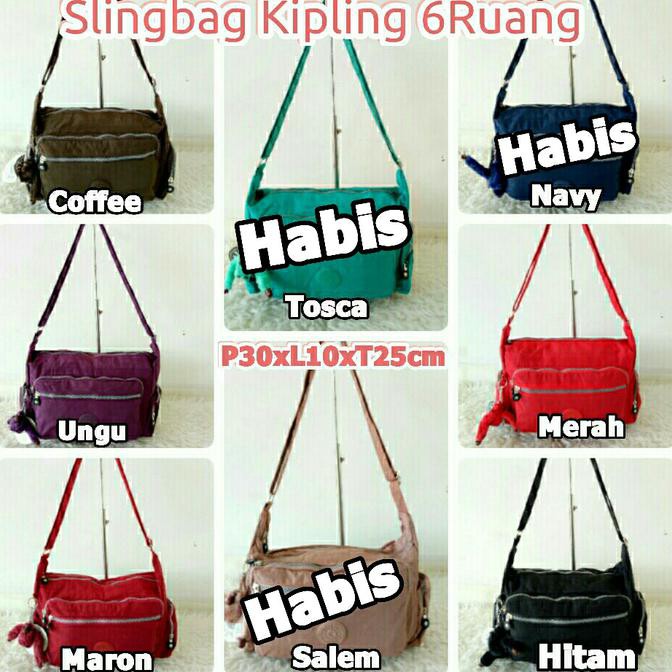 TERBARU Tas wanita Selempang Kipling Import 6Ruang Kp616 Good Quality