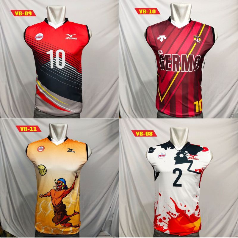kaos atasan Jersey volly printing singlet