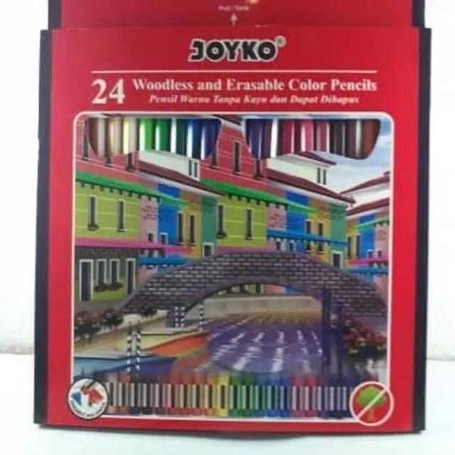 

CP-115 Pensil Warna Joyko 24 Warna Bisa Dihapus Erasable Woodless