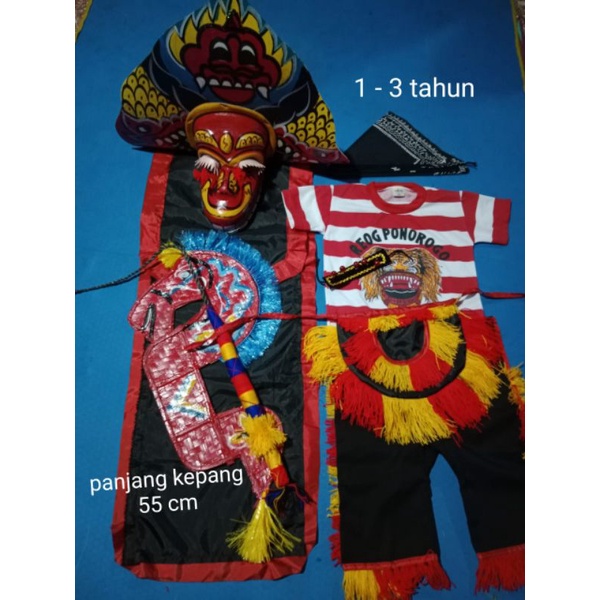 PAKET LENGKAP,Murah(Setelan reog+1 embyong,barongan spon kemul panjang,kepang,pecut tanggung,gelang kaki,udeng)