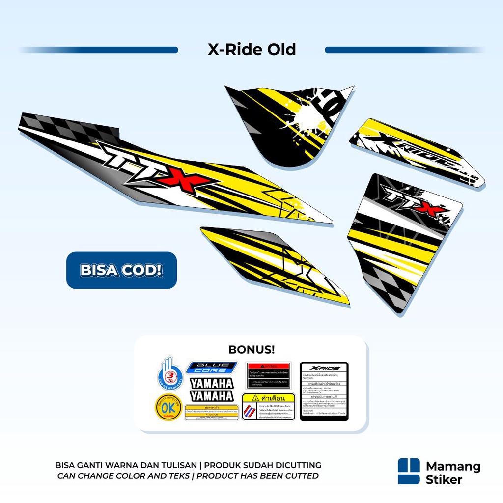 Striping XRIDE Old Variasi (2) X Ride 115 Lama Sticker Stiker Skotlet Racing Simpel Sederhana Keren 