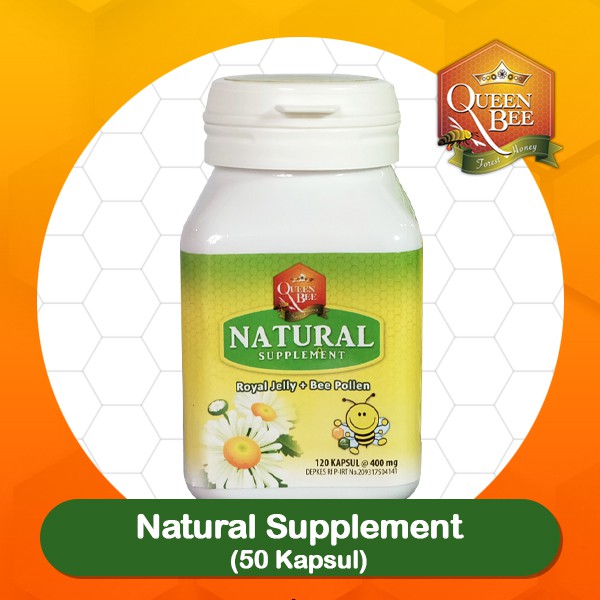 suplemen kecantikan alami premium queen bee natural royal jelly bee polen isi 50 Kapsul