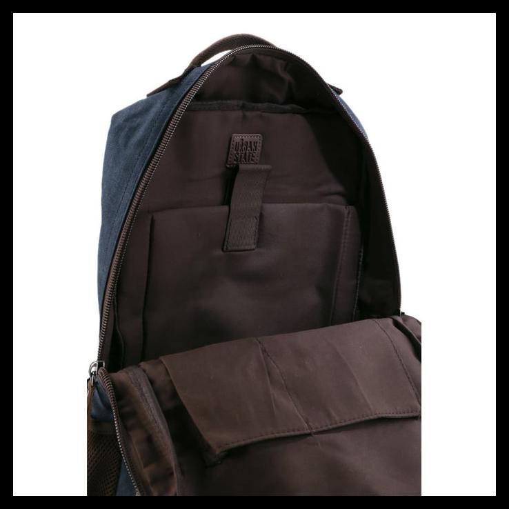 URBAN STATE - CANVAS PU POCKET BACKPACK - NAVY