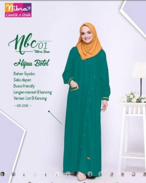 Sale Baju Gamis Dress Syar'i Muslimah ORI Nibras NBC 01 Size XS-XL Murah
