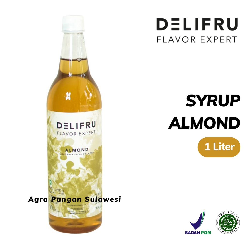 

Syrup ALMOND Delifru | Sirup Rasa Kacang Almond Premium 1 L 1000 ml