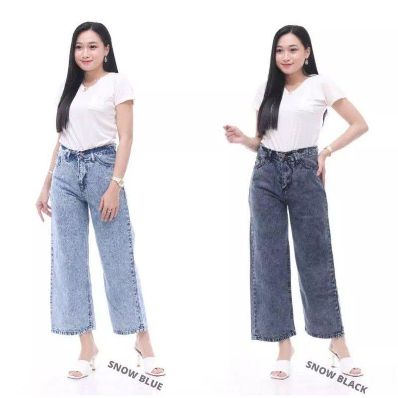 HIGHT WAIST KULOT JEANS WANITA PREMIUM