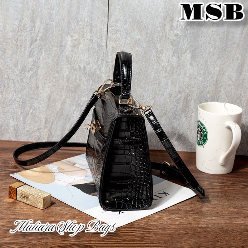 MSB - (COD) New Tas Selempang Croco Top Handle Bag Acc Import Mewah