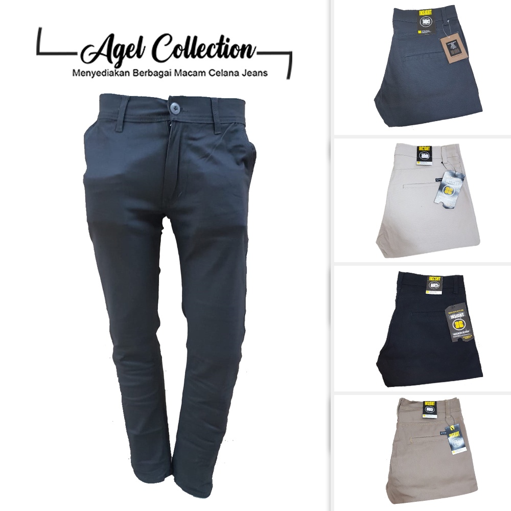 Celana Panjang Chinos Pria Insight Size 33-38 Slimfit Stretch Terbaru / Pakaian Chino Pria Berkualit